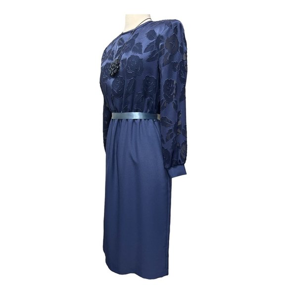 Vintage blue floral dress - Picture 2 of 5